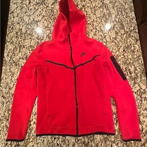 Nike Tech Fleece Jacket-Red Size Small